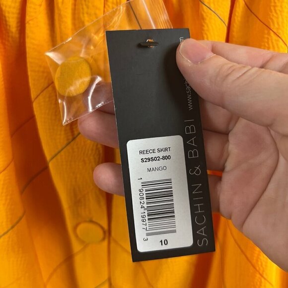 Sachin & Babi Reece Skirt in Mango orange colorful vibrant full skirt size 10 - Picture 9 of 12